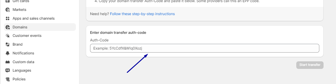 Transferring your own domain name to Shopify-3